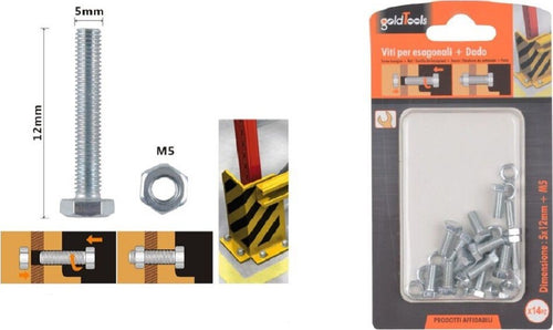Set 14 Pz Vite Viti Per Esterno A Testa Esagonali 5x12mm Con Dadi Dado M5 90908 Fai da te/Ferramenta/Chiodi viti ed elementi di fissaggio/Kit di bulloni e dadi Trade Shop italia - Napoli, Commerciovirtuoso.it