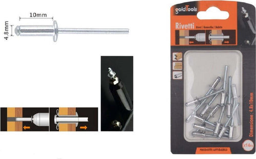 Set 14pz Rivetti Rivetto 4.8x10mm Accessori Bricolage Ferramenta Fai Da Te 90820 Fai da te/Ferramenta/Chiodi viti ed elementi di fissaggio/Rivetti/Rivetti pieni Trade Shop italia - Napoli, Commerciovirtuoso.it
