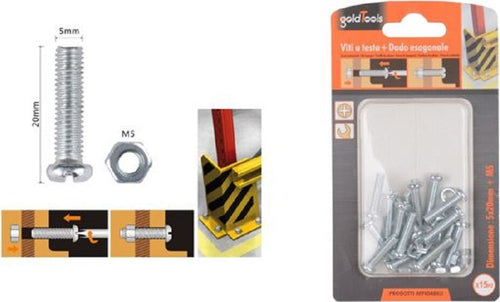 Set 15 Pz Viti Vite Testa A Croce Tonda 5x20 Mm Con Dadi Dado Esagonale M5 90968 Fai da te/Ferramenta/Chiodi viti ed elementi di fissaggio/Viti/Viti a spalla Trade Shop italia - Napoli, Commerciovirtuoso.it