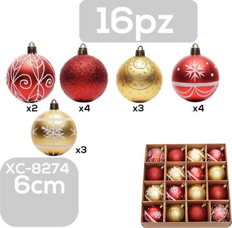 Set 16 Palline Natalizie Decorazioni 6 Cm Addobbi Per Albero Di Natale Xc-8274 Casa, arredamento e bricolage > Prodotti per Feste > Prodotti Natalizi Trade Shop italia - Napoli, Commerciovirtuoso.it