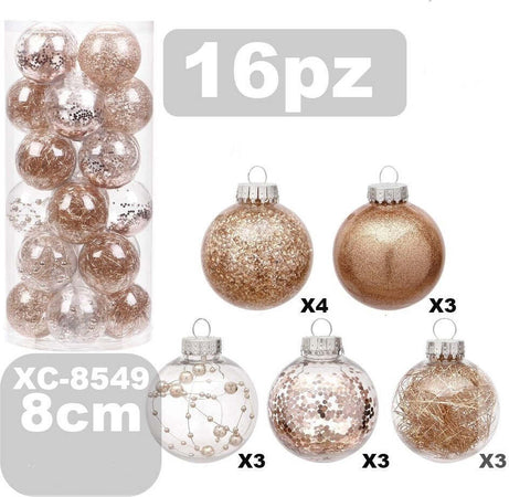 Set 16 Palline Natalizie Decorazioni 8 Cm Addobbi Per Albero Di Natale Xc-8549 Casa, arredamento e bricolage > Prodotti per Feste > Prodotti Natalizi Trade Shop italia - Napoli, Commerciovirtuoso.it