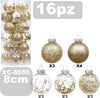 Set-16-Palline-Natalizie-Decorazioni-8-Cm-Addobbi-Per-Albero-Di-Natale-Xc-8550