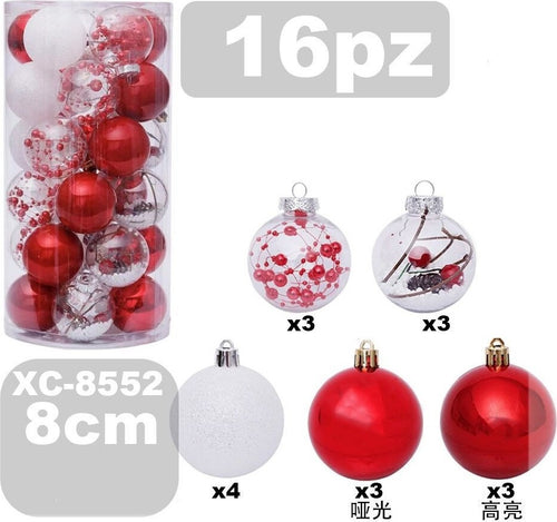 Set 16 Palline Natalizie Decorazioni 8 Cm Addobbi Per Albero Di Natale Xc-8552 Casa, arredamento e bricolage > Prodotti per Feste > Prodotti Natalizi Trade Shop italia - Napoli, Commerciovirtuoso.it