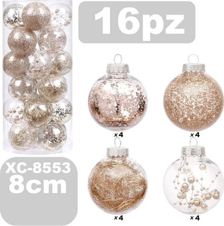 Set 16 Palline Natalizie Decorazioni 8 Cm Addobbi Per Albero Di Natale Xc-8553 Casa, arredamento e bricolage > Prodotti per Feste > Prodotti Natalizi Trade Shop italia - Napoli, Commerciovirtuoso.it