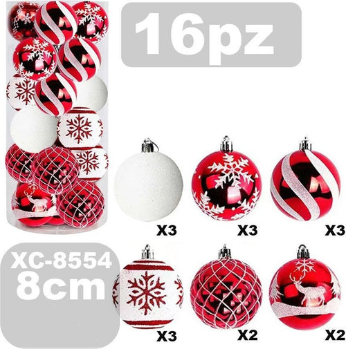 Set 16 Palline Natalizie Decorazioni 8 Cm Addobbi Per Albero Di Natale Xc-8554 Casa, arredamento e bricolage > Prodotti per Feste > Prodotti Natalizi Trade Shop italia - Napoli, Commerciovirtuoso.it
