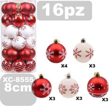 Set 16 Palline Natalizie Decorazioni 8 Cm Addobbi Per Albero Di Natale Xc-8555 Casa, arredamento e bricolage > Prodotti per Feste > Prodotti Natalizi Trade Shop italia - Napoli, Commerciovirtuoso.it