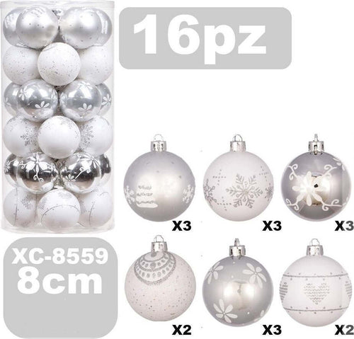 Set 16 Palline Natalizie Decorazioni 8 Cm Addobbi Per Albero Di Natale Xc-8559 Casa, arredamento e bricolage > Prodotti per Feste > Prodotti Natalizi Trade Shop italia - Napoli, Commerciovirtuoso.it