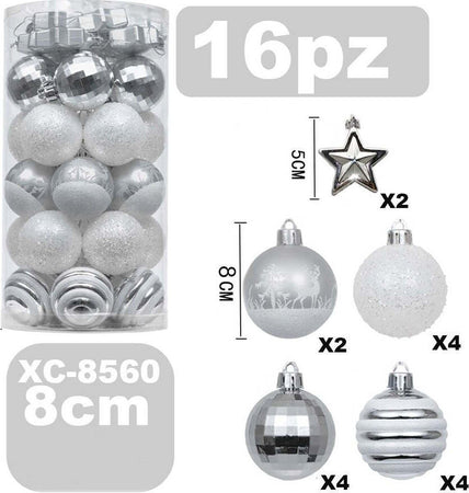 Set 16 Palline Natalizie Decorazioni 8 Cm Addobbi Per Albero Di Natale Xc-8560 Casa, arredamento e bricolage > Prodotti per Feste > Prodotti Natalizi Trade Shop italia - Napoli, Commerciovirtuoso.it