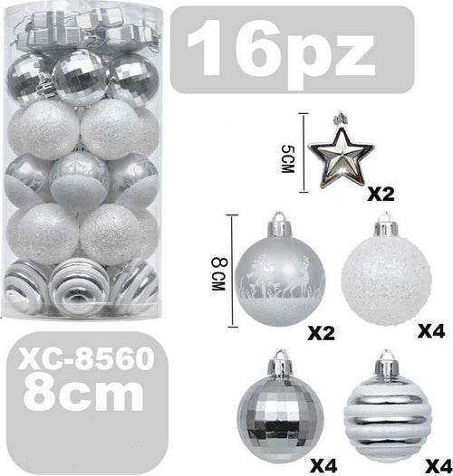 Set 16 Palline Natalizie Decorazioni 8 Cm Addobbi Per Albero Di Natale Xc-8560 Casa, arredamento e bricolage > Prodotti per Feste > Prodotti Natalizi Trade Shop italia - Napoli, Commerciovirtuoso.it