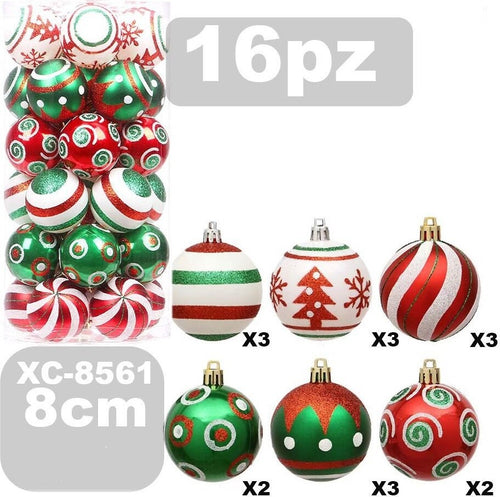Set 16 Palline Natalizie Decorazioni 8 Cm Addobbi Per Albero Di Natale Xc-8561 Casa, arredamento e bricolage > Prodotti per Feste > Prodotti Natalizi Trade Shop italia - Napoli, Commerciovirtuoso.it