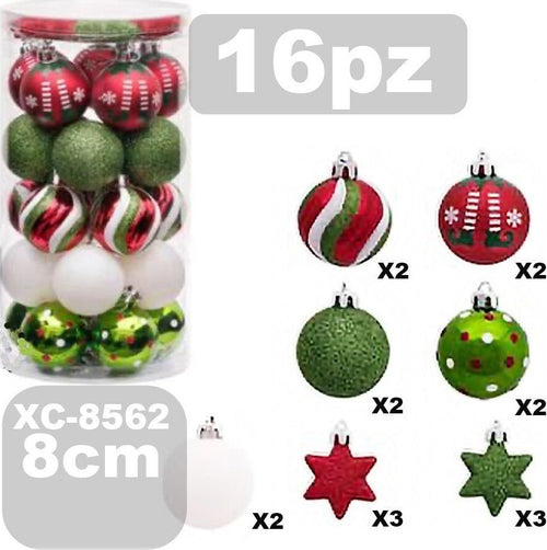 Set 16 Palline Natalizie Decorazioni 8 Cm Addobbi Per Albero Di Natale Xc-8562 Casa, arredamento e bricolage > Prodotti per Feste > Prodotti Natalizi Trade Shop italia - Napoli, Commerciovirtuoso.it