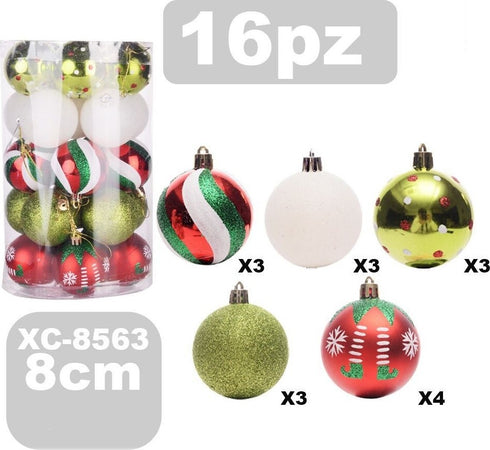 Set 16 Palline Natalizie Decorazioni 8 Cm Addobbi Per Albero Di Natale Xc-8563 Casa, arredamento e bricolage > Prodotti per Feste > Prodotti Natalizi Trade Shop italia - Napoli, Commerciovirtuoso.it
