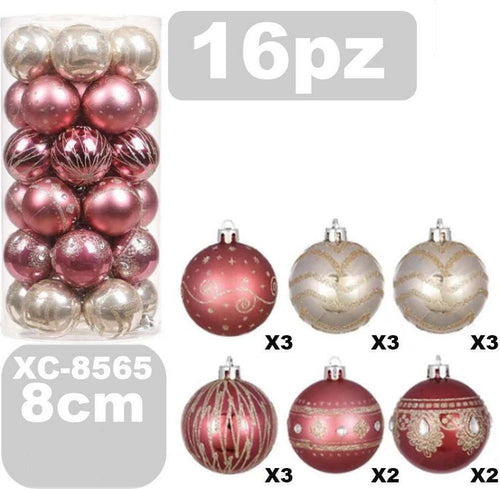 Set 16 Palline Natalizie Decorazioni 8 Cm Addobbi Per Albero Di Natale Xc-8565 Casa, arredamento e bricolage > Prodotti per Feste > Prodotti Natalizi Trade Shop italia - Napoli, Commerciovirtuoso.it