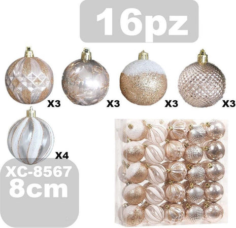 Set 16 Palline Natalizie Decorazioni 8 Cm Addobbi Per Albero Di Natale Xc-8567 Casa, arredamento e bricolage > Prodotti per Feste > Prodotti Natalizi Trade Shop italia - Napoli, Commerciovirtuoso.it