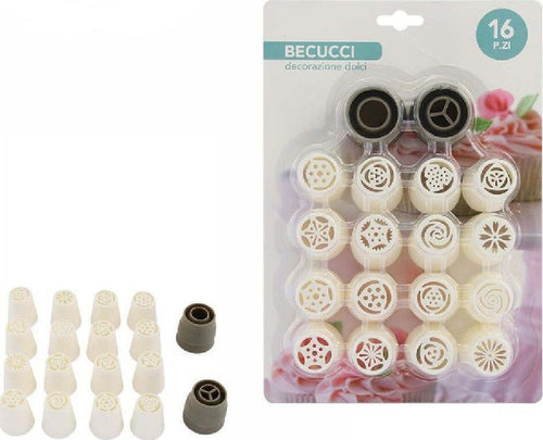 Set 16 Pz Beccucci Sac A Poche Per Decorazione Dolci Biscotti Pasticceria 74137 Casa e cucina/Teglie da forno e accessori per pasticceria/Accessori e utensili per pasticceria/Utensili decorativi/Saccapoche Trade Shop italia - Napoli, Commerciovirtuoso.it