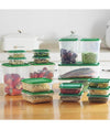 Set 17pz Contenitori Per Alimenti Con Coperchio Impilabili Trasparenti Microonde