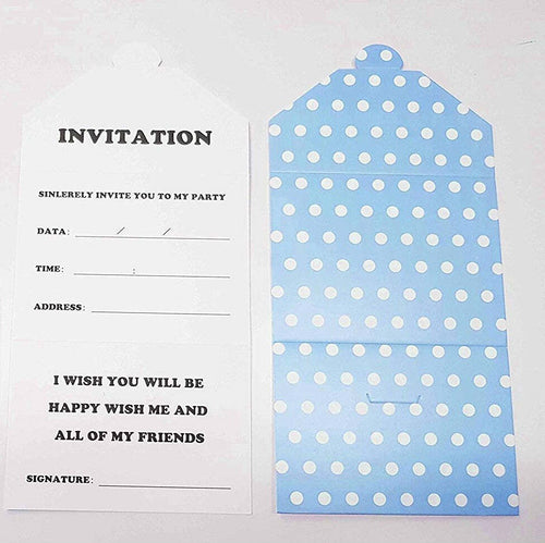 Set 18 Pezzi Biglietto Biglietti Invito Inviti Compleanno Pois Azzurro Carta Casa e cucina/Hobby creativi/Materiali per hobby creativi/Forniture per feste/Bomboniere Trade Shop italia - Napoli, Commerciovirtuoso.it