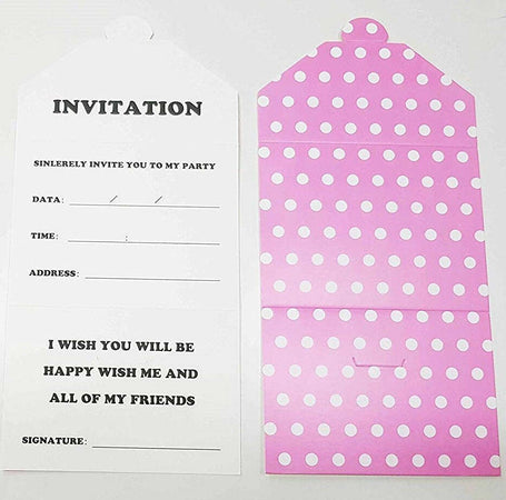 Set 18 Pezzi Biglietto Biglietti Invito Inviti Compleanno Pois Rosa Carta Festa Casa e cucina/Hobby creativi/Materiali per hobby creativi/Forniture per feste/Bomboniere Trade Shop italia - Napoli, Commerciovirtuoso.it
