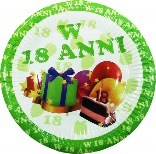 Set 18 Pezzi Piatti Usa E Getta 18cm Feste 18 Anni Bianco Verde Compleanno Casa e cucina/Hobby creativi/Materiali per hobby creativi/Forniture per feste/Stoviglie/Piatti Trade Shop italia - Napoli, Commerciovirtuoso.it