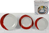 Set-18-Piatti-Di-Ceramica-Piani-Fondi-Frutta-Piatto-Da-Portata-Linea-Luna-Rossa