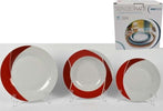 Set-18-Piatti-Di-Ceramica-Piani-Fondi-Frutta-Piatto-Da-Portata-Linea-Luna-Rossa