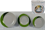 Set-18-Piatti-Di-Ceramica-Piani-Fondi-Frutta-Piatto-Da-Portata-Linea-Luna-Verde