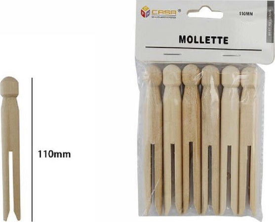 Set 18 Pz Mollette Pinze Bucato Panni In Legno Bricolage Hobbystica 110mm 53895a Casa, arredamento e bricolage > Pulizia e Bucato > Bucato e Stiratura Trade Shop italia - Napoli, Commerciovirtuoso.it