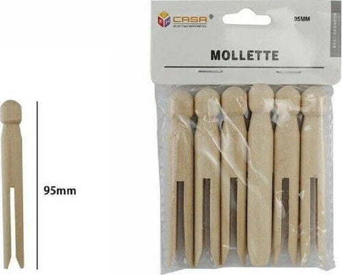 Set 18 Pz Mollette Pinze Bucato Panni In Legno Bricolage Hobbystica 95mm 53894a Casa, arredamento e bricolage > Pulizia e Bucato > Bucato e Stiratura Trade Shop italia - Napoli, Commerciovirtuoso.it