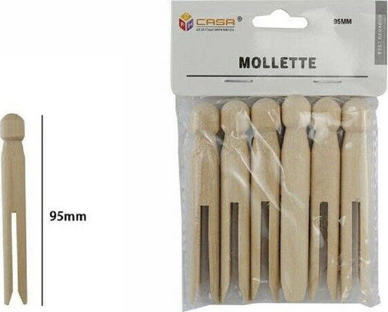 Set 18 Pz Mollette Pinze Bucato Panni In Legno Bricolage Hobbystica 95mm 53894a Casa, arredamento e bricolage > Pulizia e Bucato > Bucato e Stiratura Trade Shop italia - Napoli, Commerciovirtuoso.it