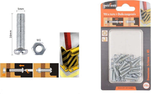 Set 18 Pz Viti Vite Testa A Croce Tonda 5x16 Mm Con Dadi Dado Esagonale M5 90967 Fai da te/Ferramenta/Chiodi viti ed elementi di fissaggio/Viti/Viti a spalla Trade Shop italia - Napoli, Commerciovirtuoso.it