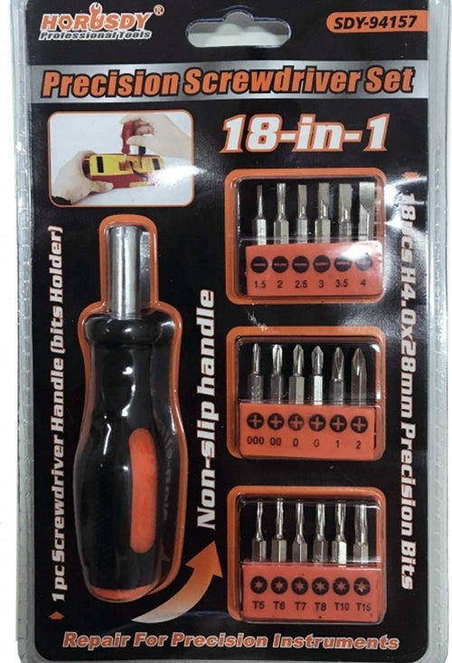 Set 18in1 Cacciaviti Punte Assortite Tools Precisione Scredriver Torx Antiscivolo Fai da te/Utensili elettrici e a mano/Utensili a mano/Cacciaviti/Set cacciaviti Trade Shop italia - Napoli, Commerciovirtuoso.it
