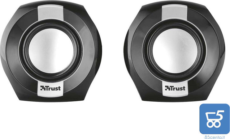 Set 2 Altoparlanti 2.0 da 8 W Alimentazione USB Trust Polo per PC Notebook, Nero