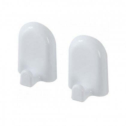 Set 2 appendini ganci in ABS bianco accappatoio accessori bagno