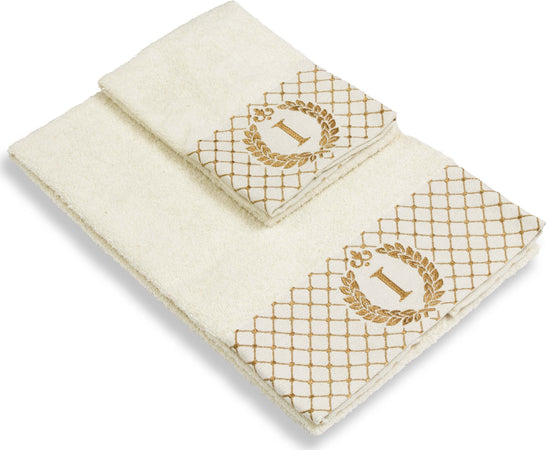 Set 2 asciugamani con iniziale asciugamano viso + asciugamano ospite Made in Italy Casa e cucina/Tessili per la casa/Biancheria da bagno/Asciugamani/Set di asciugamani Novilunio - Sesto San Giovanni, Commerciovirtuoso.it