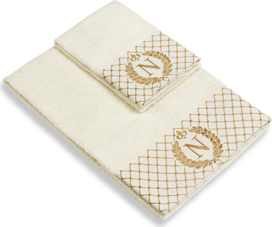 Set 2 asciugamani con iniziale asciugamano viso + asciugamano ospite Made in Italy Casa e cucina/Tessili per la casa/Biancheria da bagno/Asciugamani/Set di asciugamani Novilunio - Sesto San Giovanni, Commerciovirtuoso.it