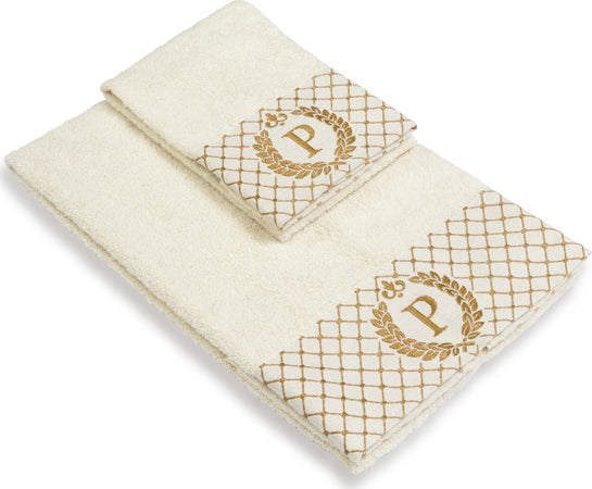 Set 2 asciugamani con iniziale asciugamano viso + asciugamano ospite Made in Italy Casa e cucina/Tessili per la casa/Biancheria da bagno/Asciugamani/Set di asciugamani Novilunio - Sesto San Giovanni, Commerciovirtuoso.it