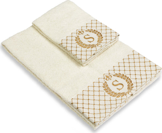 Set 2 asciugamani con iniziale asciugamano viso + asciugamano ospite Made in Italy Casa e cucina/Tessili per la casa/Biancheria da bagno/Asciugamani/Set di asciugamani Novilunio - Sesto San Giovanni, Commerciovirtuoso.it