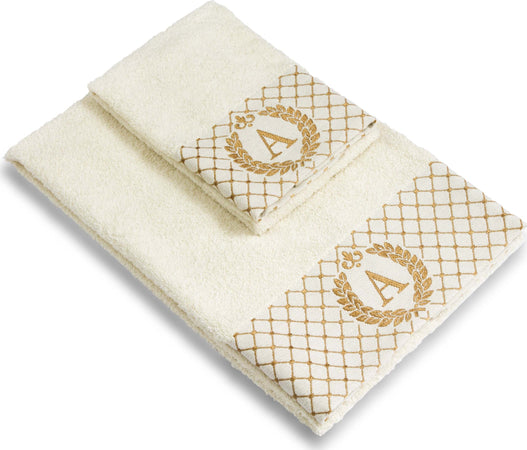 Set 2 asciugamani con iniziale asciugamano viso + asciugamano ospite Made in Italy Casa e cucina/Tessili per la casa/Biancheria da bagno/Asciugamani/Set di asciugamani Novilunio - Sesto San Giovanni, Commerciovirtuoso.it