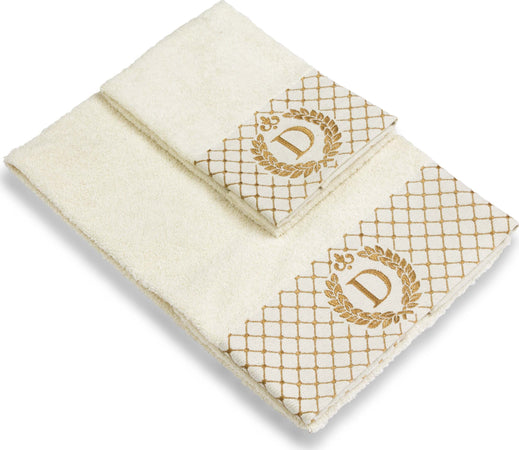 Set 2 asciugamani con iniziale asciugamano viso + asciugamano ospite Made in Italy Casa e cucina/Tessili per la casa/Biancheria da bagno/Asciugamani/Set di asciugamani Novilunio - Sesto San Giovanni, Commerciovirtuoso.it