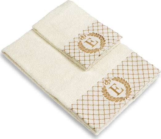 Set 2 asciugamani con iniziale asciugamano viso + asciugamano ospite Made in Italy Casa e cucina/Tessili per la casa/Biancheria da bagno/Asciugamani/Set di asciugamani Novilunio - Sesto San Giovanni, Commerciovirtuoso.it