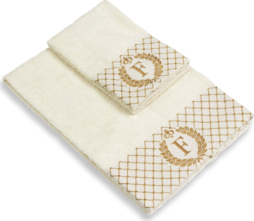 Set 2 asciugamani con iniziale asciugamano viso + asciugamano ospite Made in Italy Casa e cucina/Tessili per la casa/Biancheria da bagno/Asciugamani/Set di asciugamani Novilunio - Sesto San Giovanni, Commerciovirtuoso.it