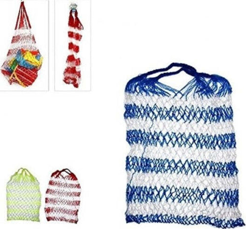 Set-2-Borsa-A-Rete-Plastica-Mare-Spiaggia-Portatutto-80cm-Maniglia-Porta-Oggetti