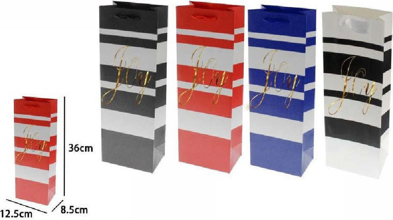 Set 2 Buste Da Regalo 36x12.5x8.5cm Sacchetto Vino Bottiglie Scritta Joy 69961 Casa, arredamento e bricolage > Prodotti per Feste Trade Shop italia - Napoli, Commerciovirtuoso.it
