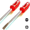 Set-2-Cacciavite-1-Fisso-1-Stella-6x175mm-Giravite-Con-Manico-Gomma-Ergonomico