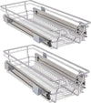 Set-2-Cassetti-Cassetto-Telescopico-Cucina-30cm-Cestello-Estraibile-Salvaspazio