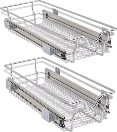 Set-2-Cassetti-Cassetto-Telescopico-Cucina-30cm-Cestello-Estraibile-Salvaspazio
