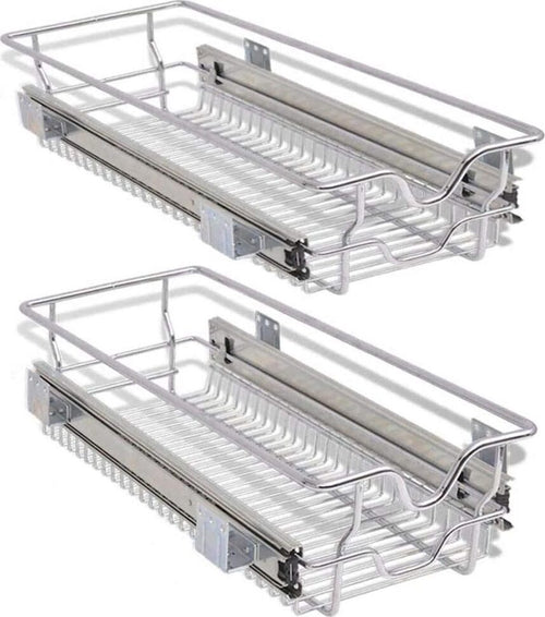 Set-2-Cassetti-Cassetto-Telescopico-Cucina-30cm-Cestello-Estraibile-Salvaspazio