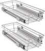 Set-2-Cassetti-Cassetto-Telescopico-Cucina-30cm-Cestello-Estraibile-Salvaspazio