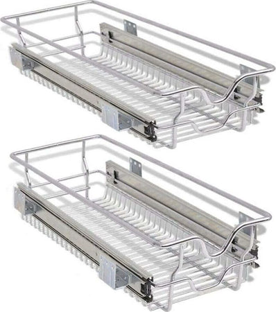 Set-2-Cassetti-Cassetto-Telescopico-Cucina-30cm-Cestello-Estraibile-Salvaspazio