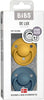 Set 2 Ciucci BIBS De Lux Giallo Mostarda e Blu Petrolio 0-6 Mesi Prima infanzia/Succhietti e massaggiagengive/Succhietti La Casa Del Bebè - Napoli, Commerciovirtuoso.it